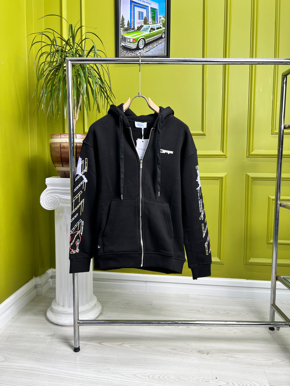 Off-White Arrows-print Zip-up Hoodie for Men