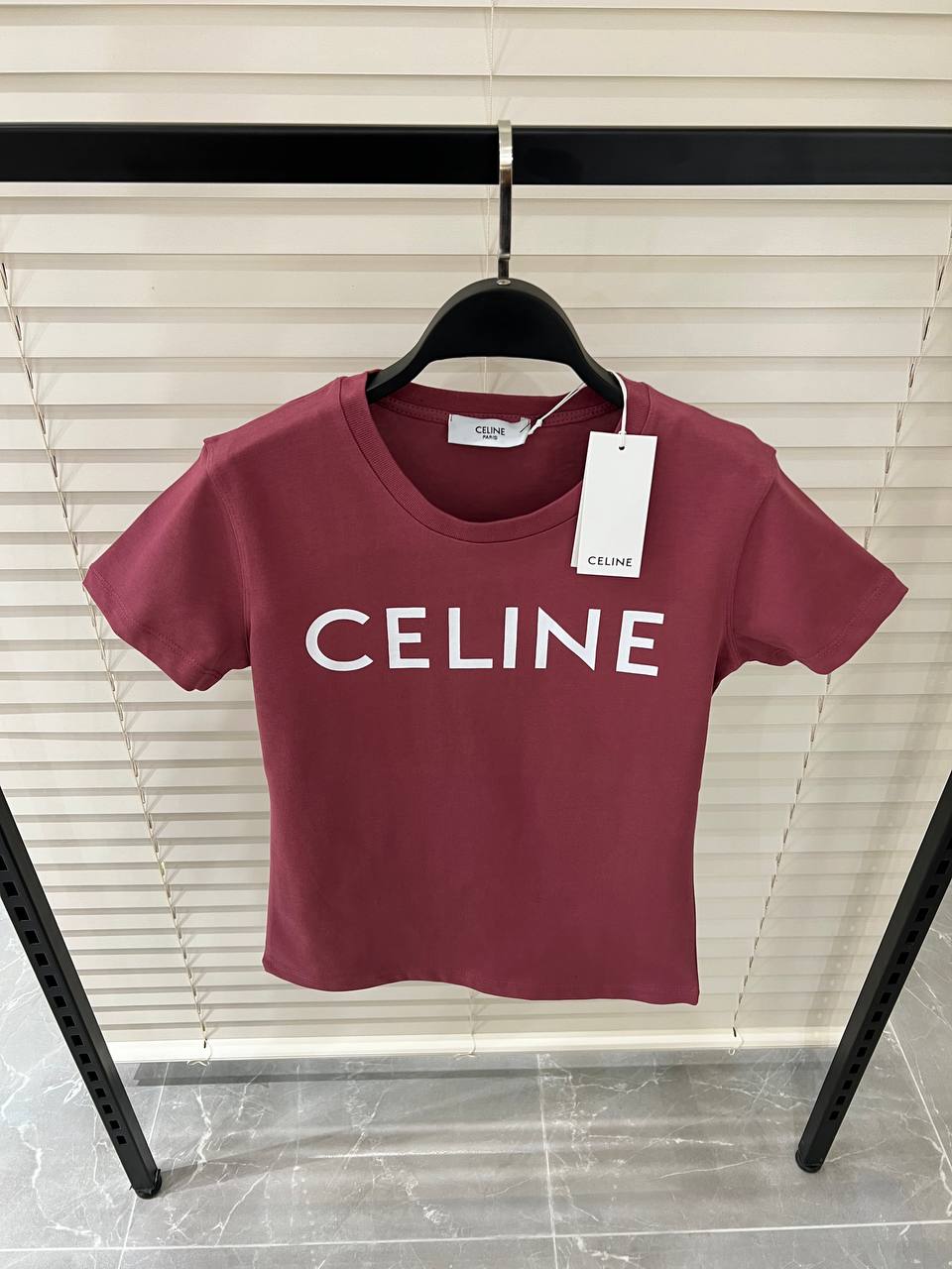 Logo Printed Light Burgundy Tshirt For Women