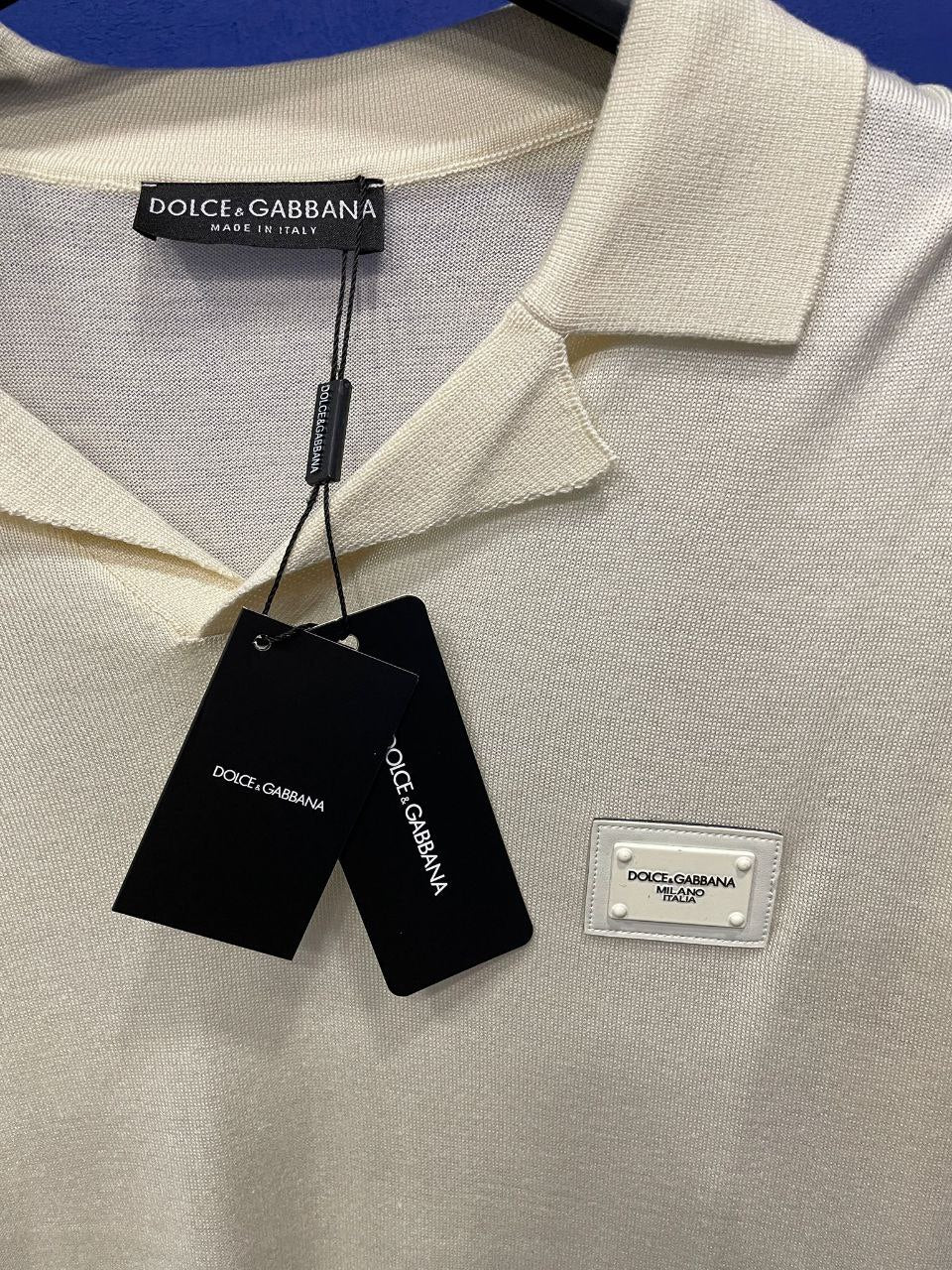 D&G Triko Offwhite Polo Tshirt For Men