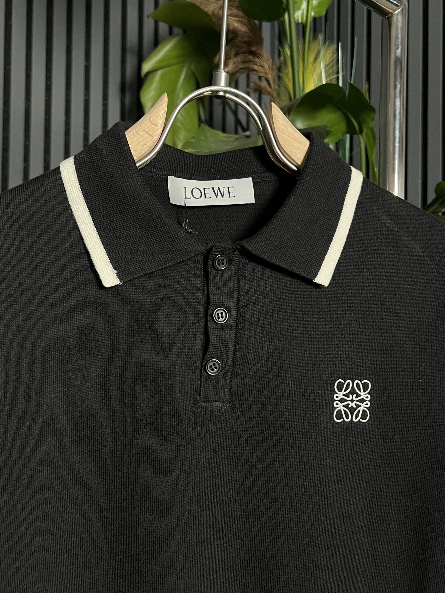 Embroidered Logo Black Triko Polo Tshirt For Men