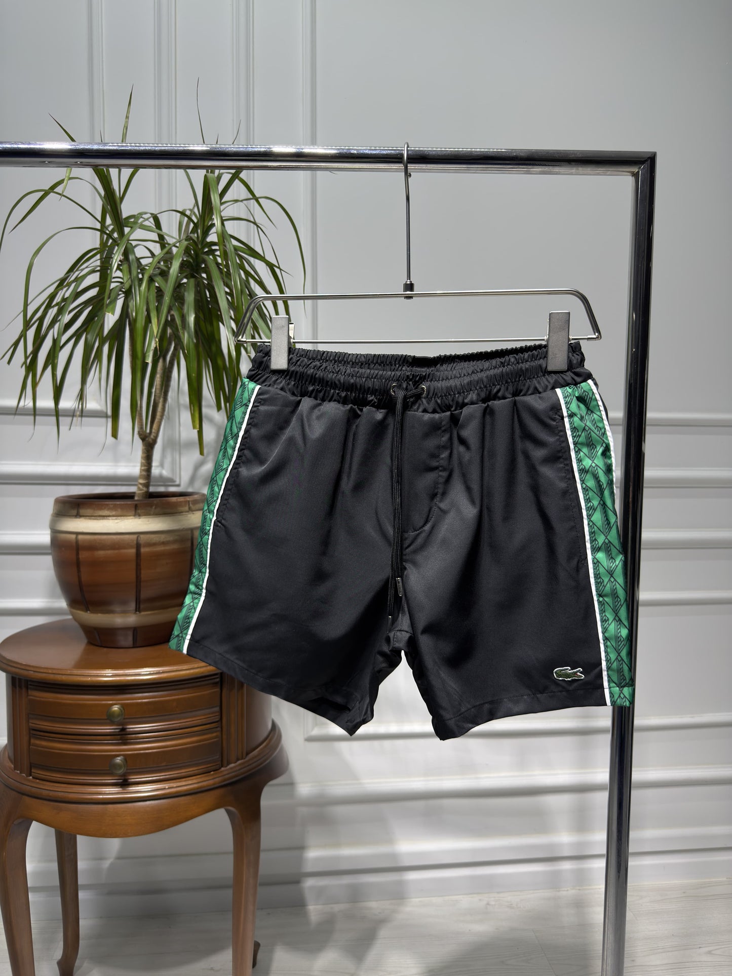 Lacoste Embroidered Logo Black Swim Short For Men