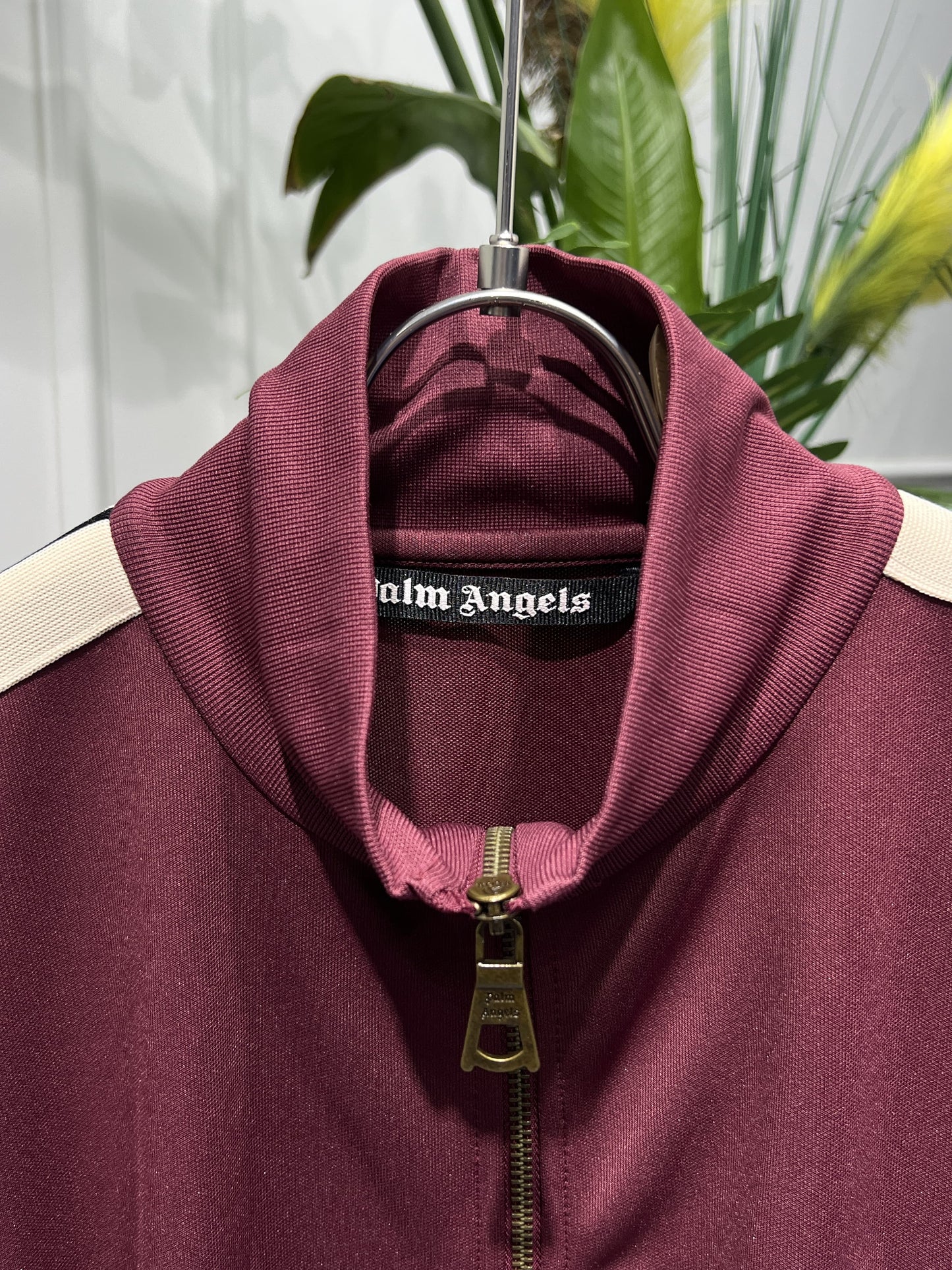Palm Angels Full-Zip Burgundy Slimfit Jacket For Men