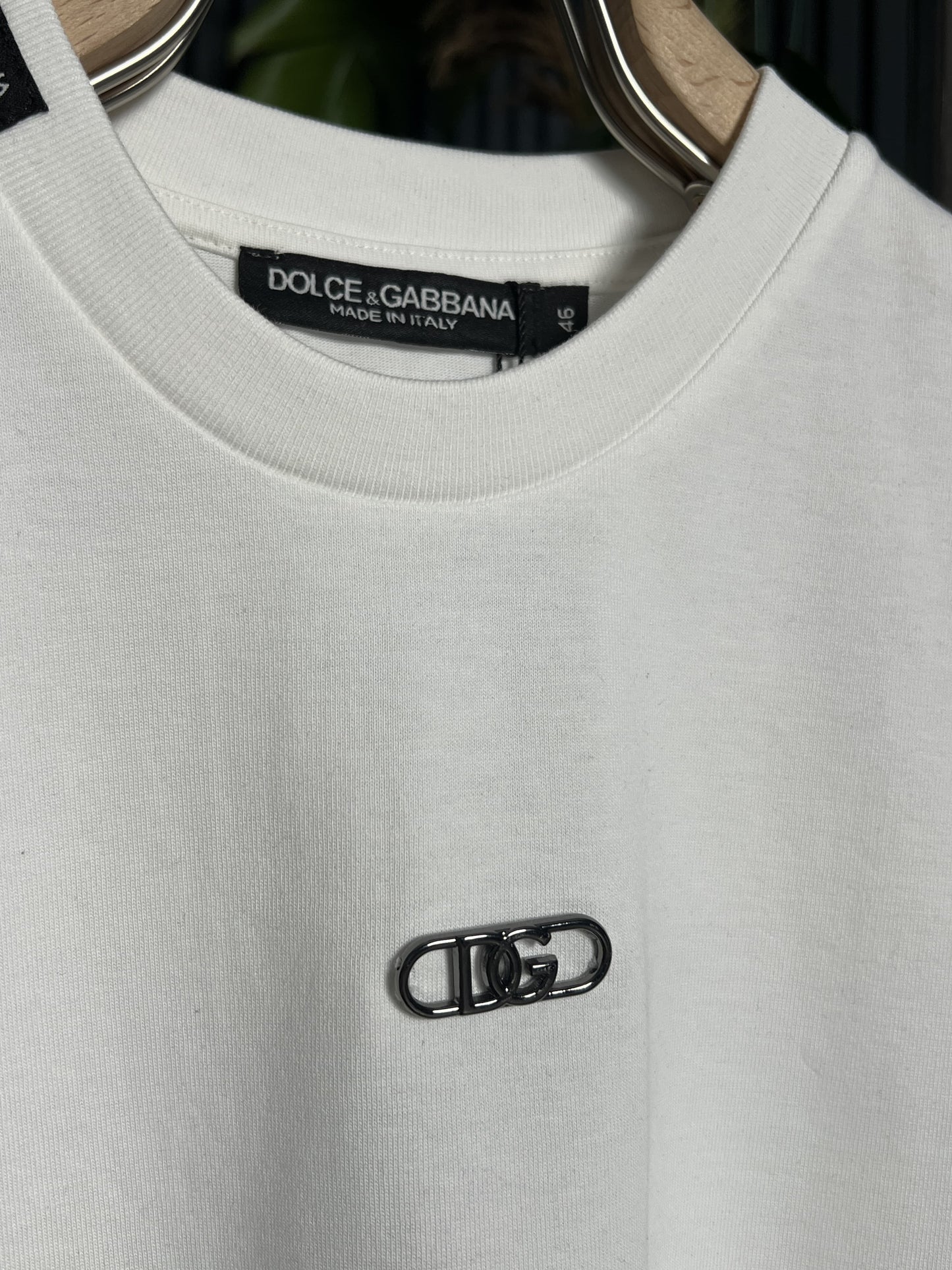 DG Metal Logo White Tshirt For Men