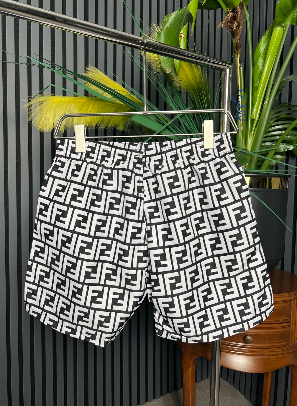 FF White/Black Swim Short For Men