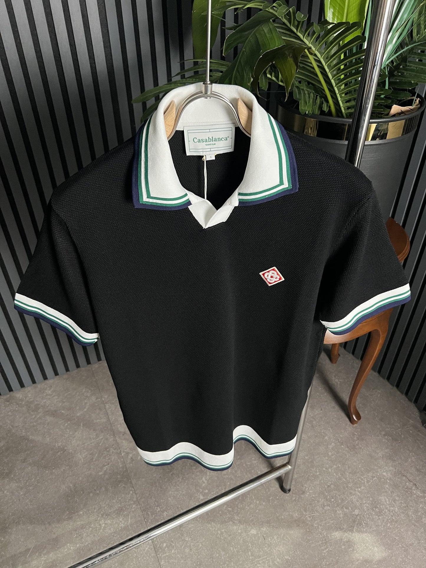 Casablanca Black Polo Tshirt For Men