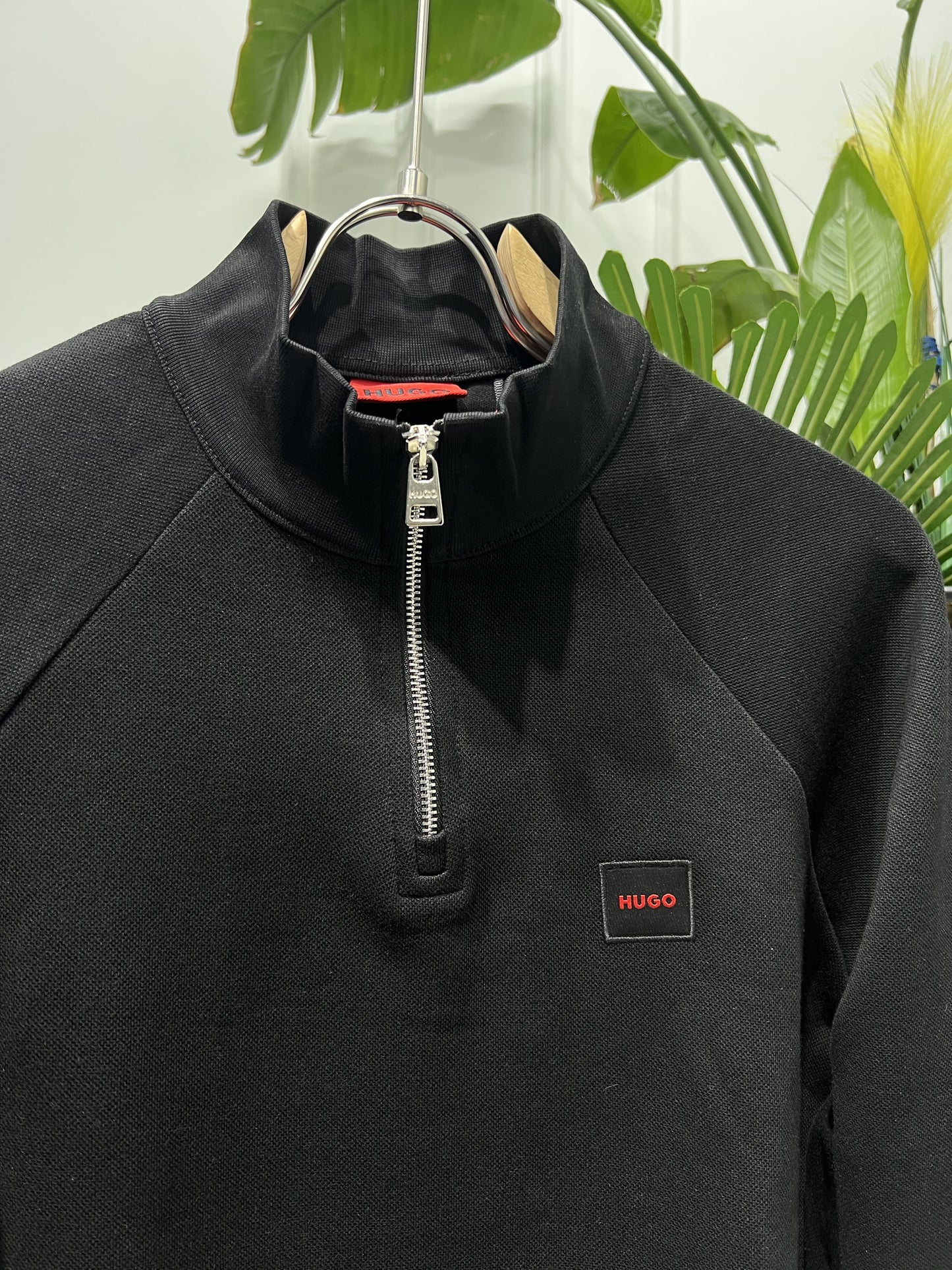 Hugo Boss Black Half-Zipper Sweatshirt For Men