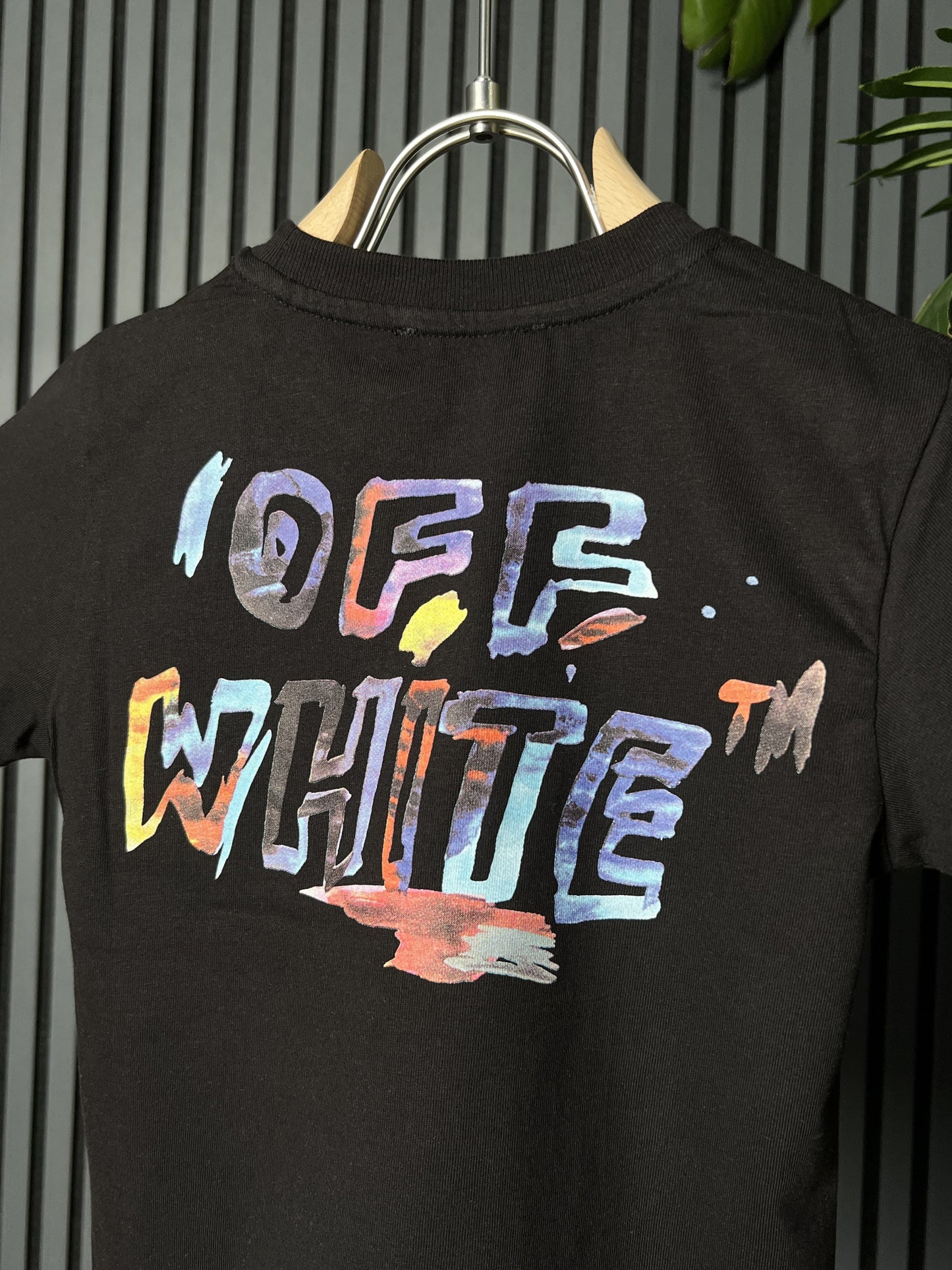 Offwhite Black Tshirt For Kids