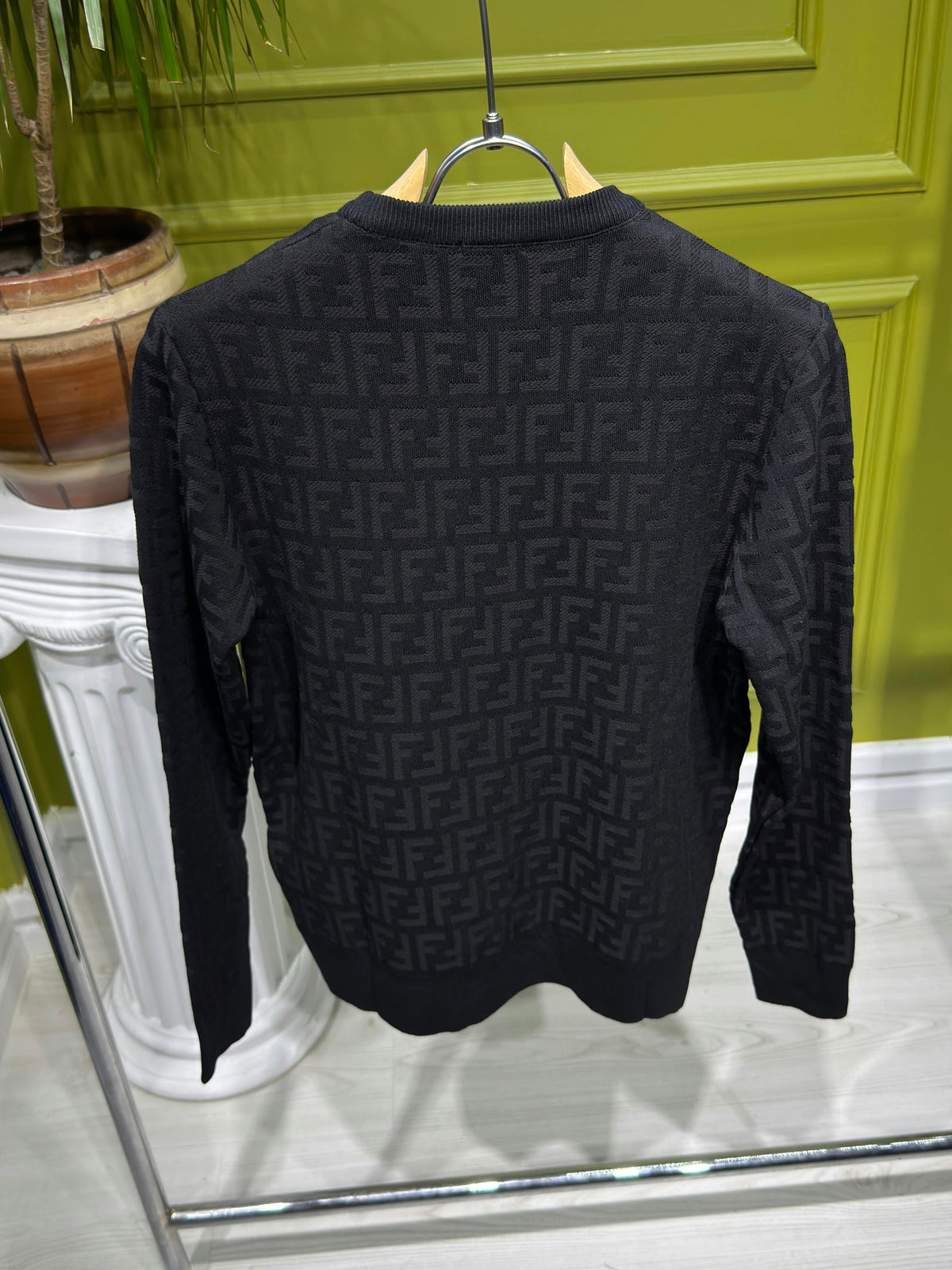 FF monogram Black Knitted pullover For Men