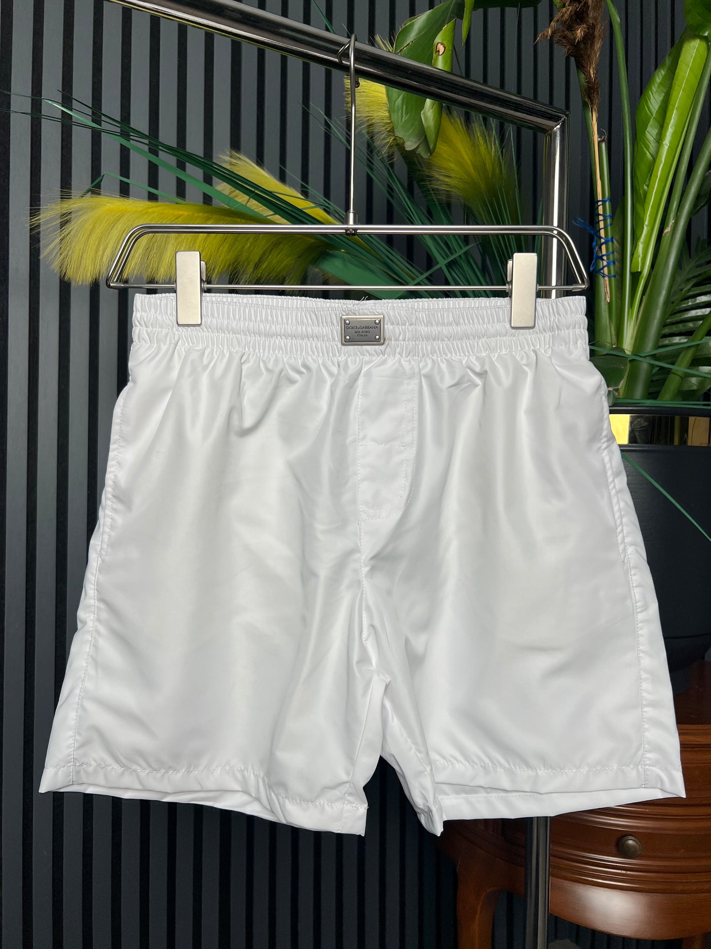 D&G Logo-plaque White Swim Short For Men