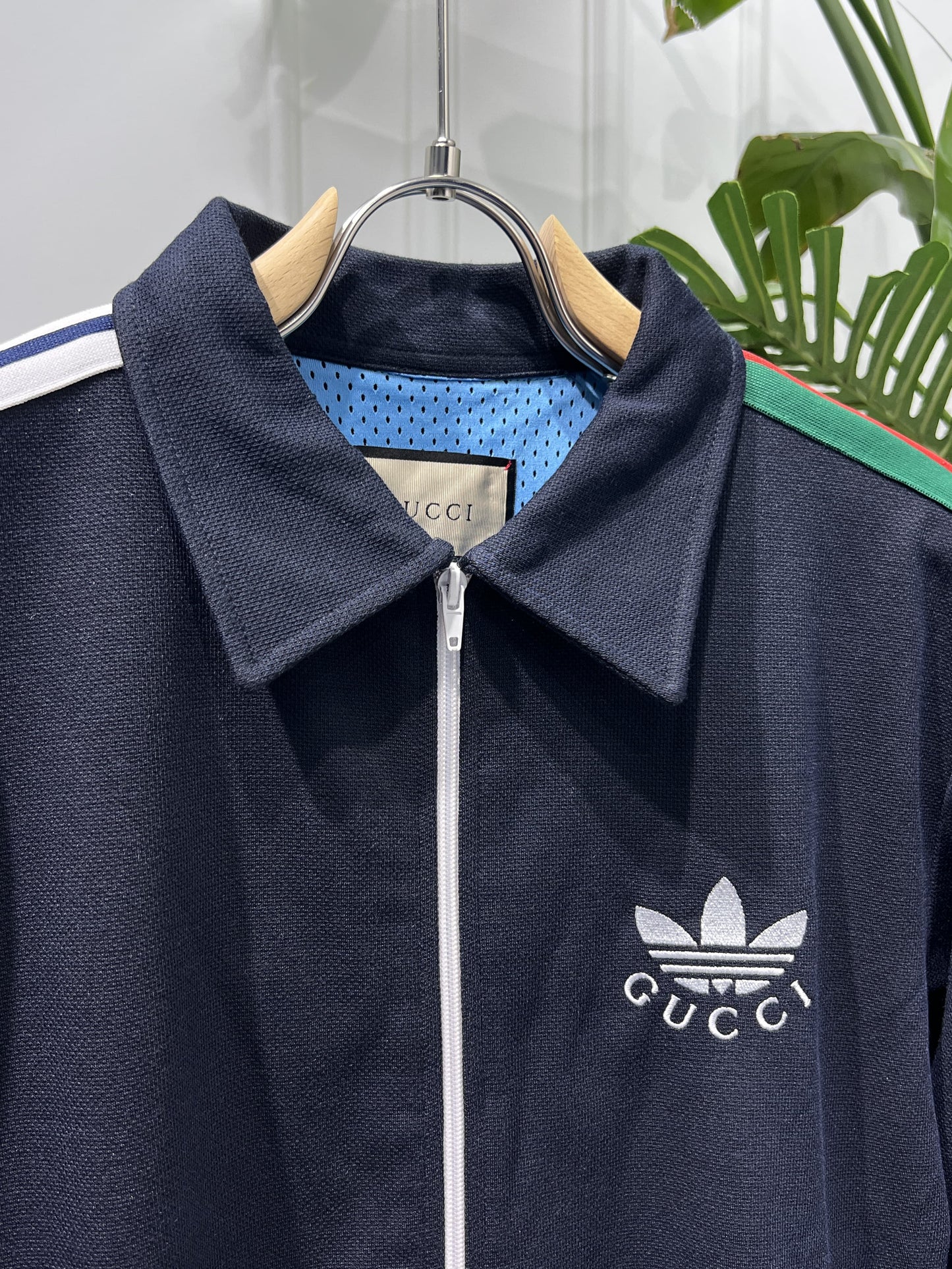 Gucci × Adidas Zip Jacket Navy Blue For Men