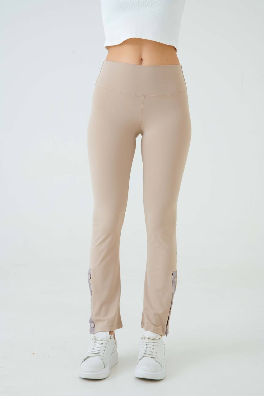 High-Waist Beige Leggings For Women