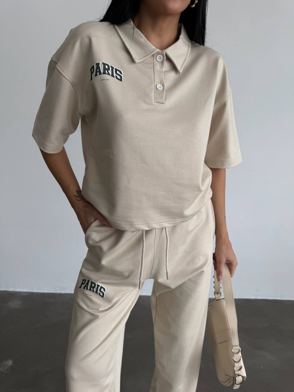 Paris Sporty Set Oversized Polo Tshirt