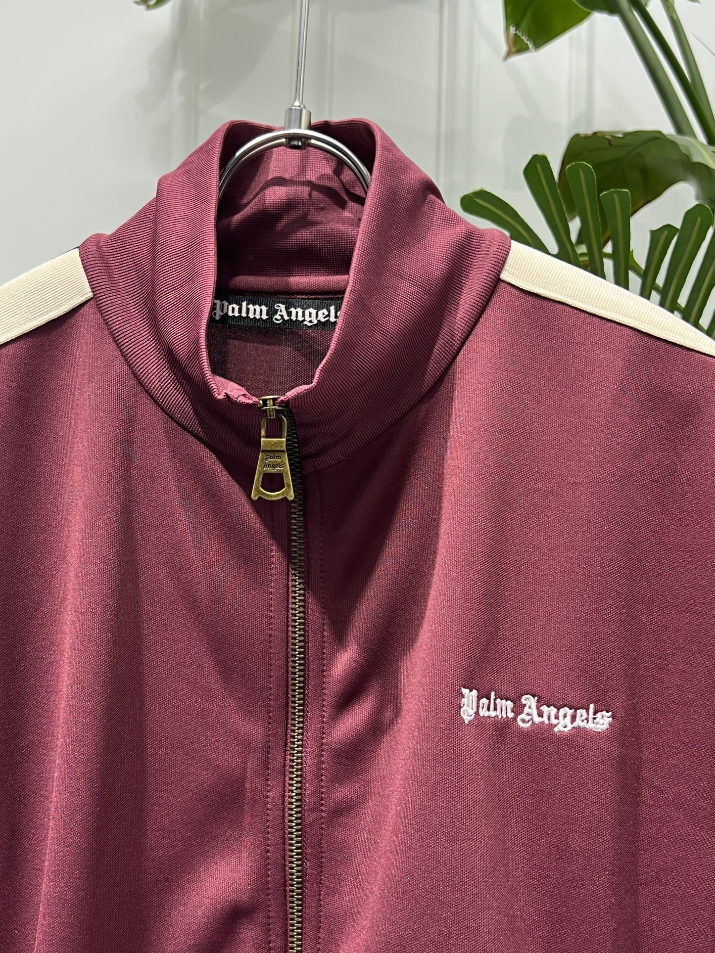 Palm Angels Full-Zip Burgundy Slimfit Jacket For Men