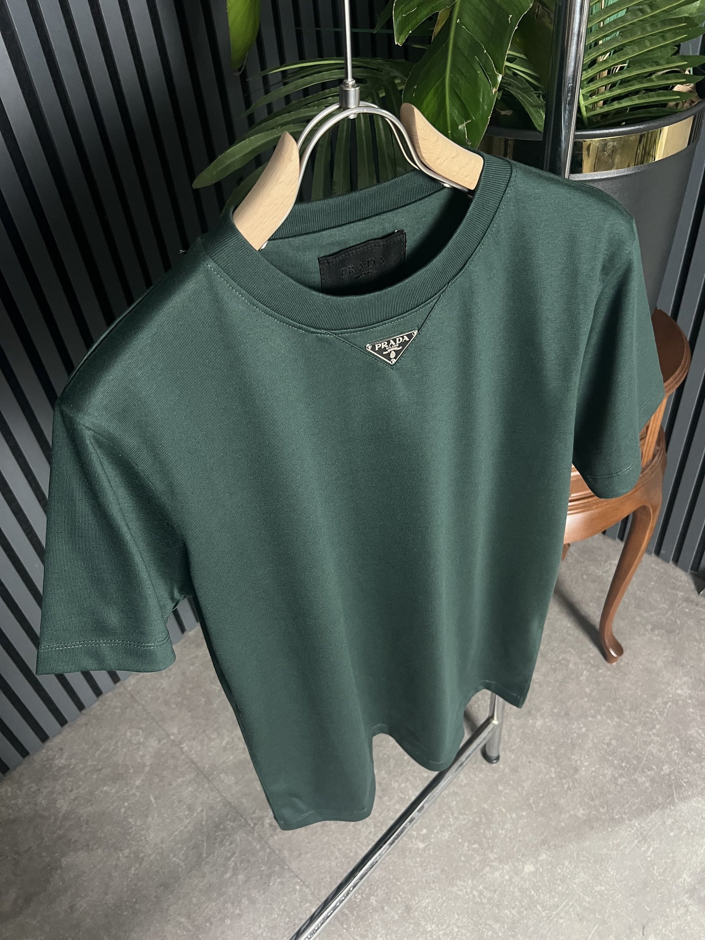Prada Dark Green Tshirt For Men