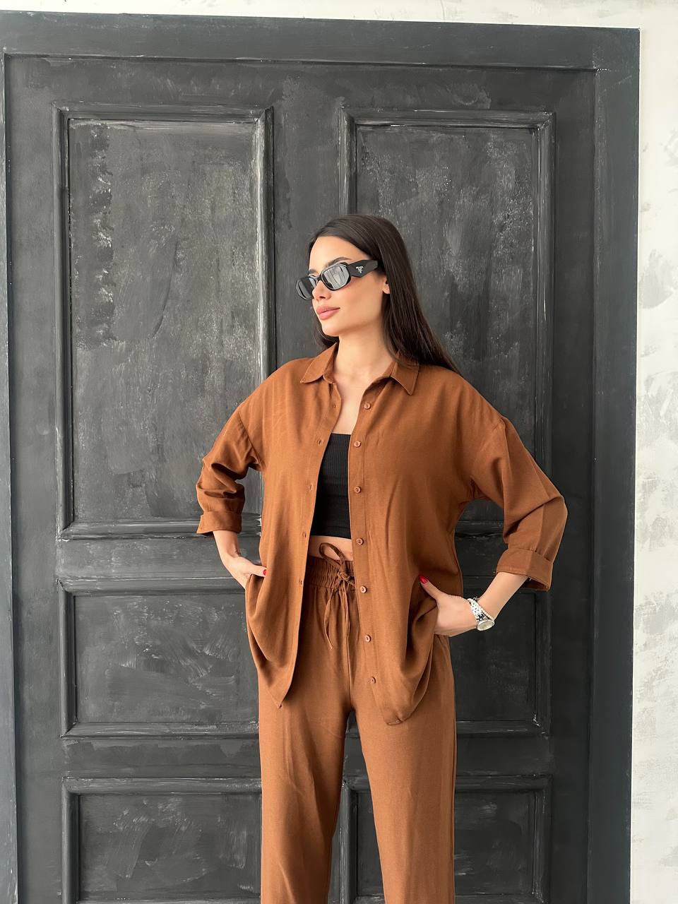 Brown Linen Set