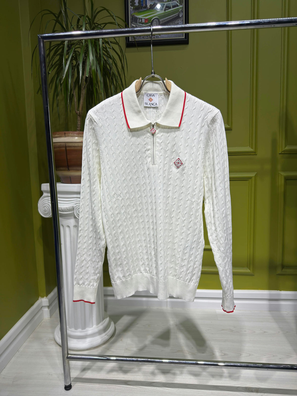 Casablanca White cable-knit polo for Men