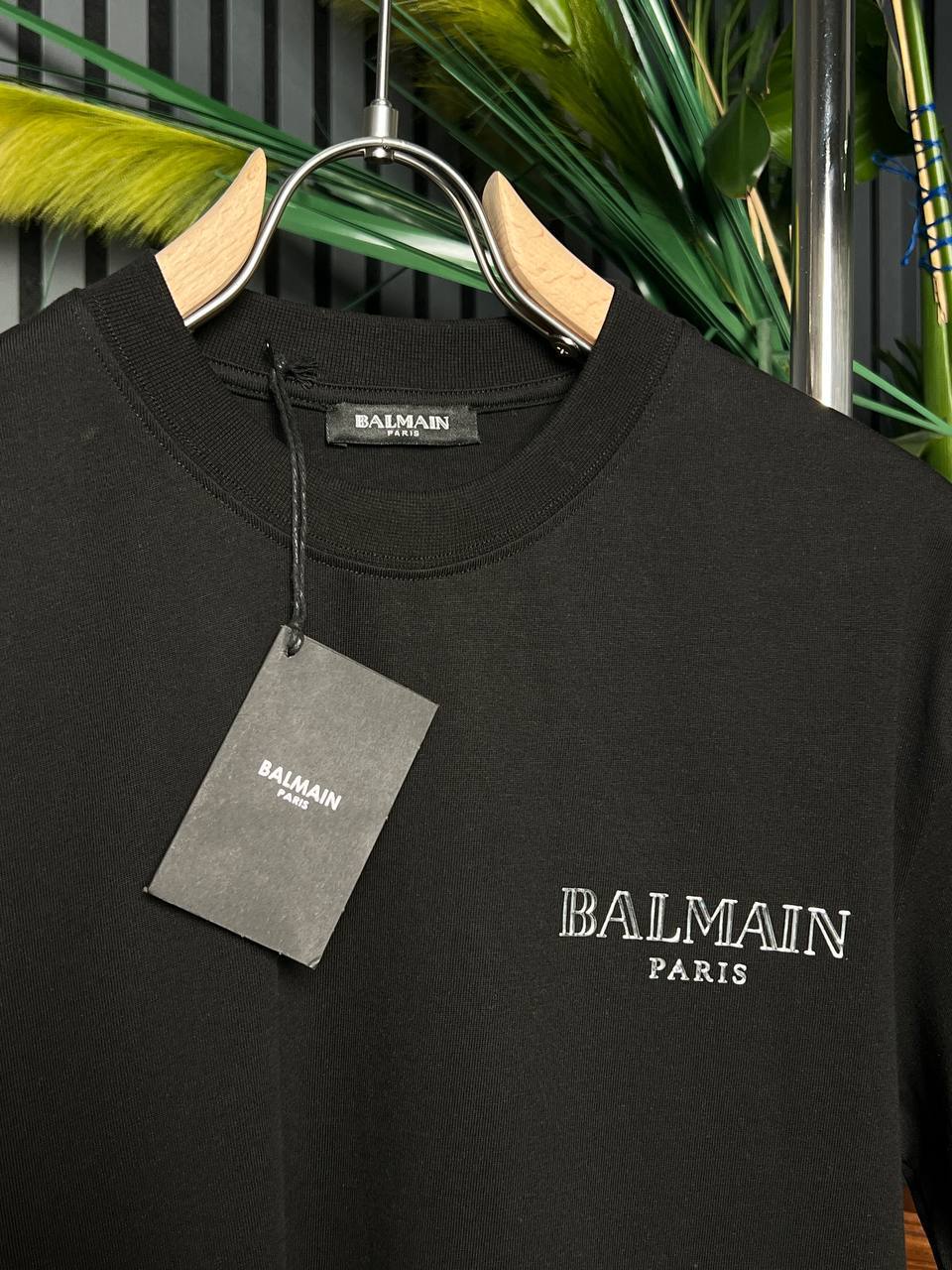 BALMAIN Tshirt Silver Logo For Men
