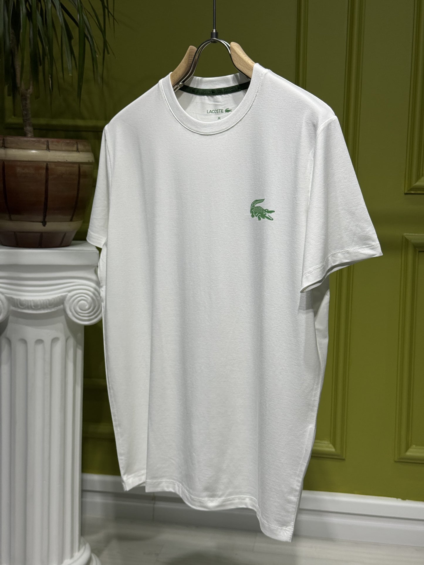 Lacoste Logo Printed White Tshirt For Men