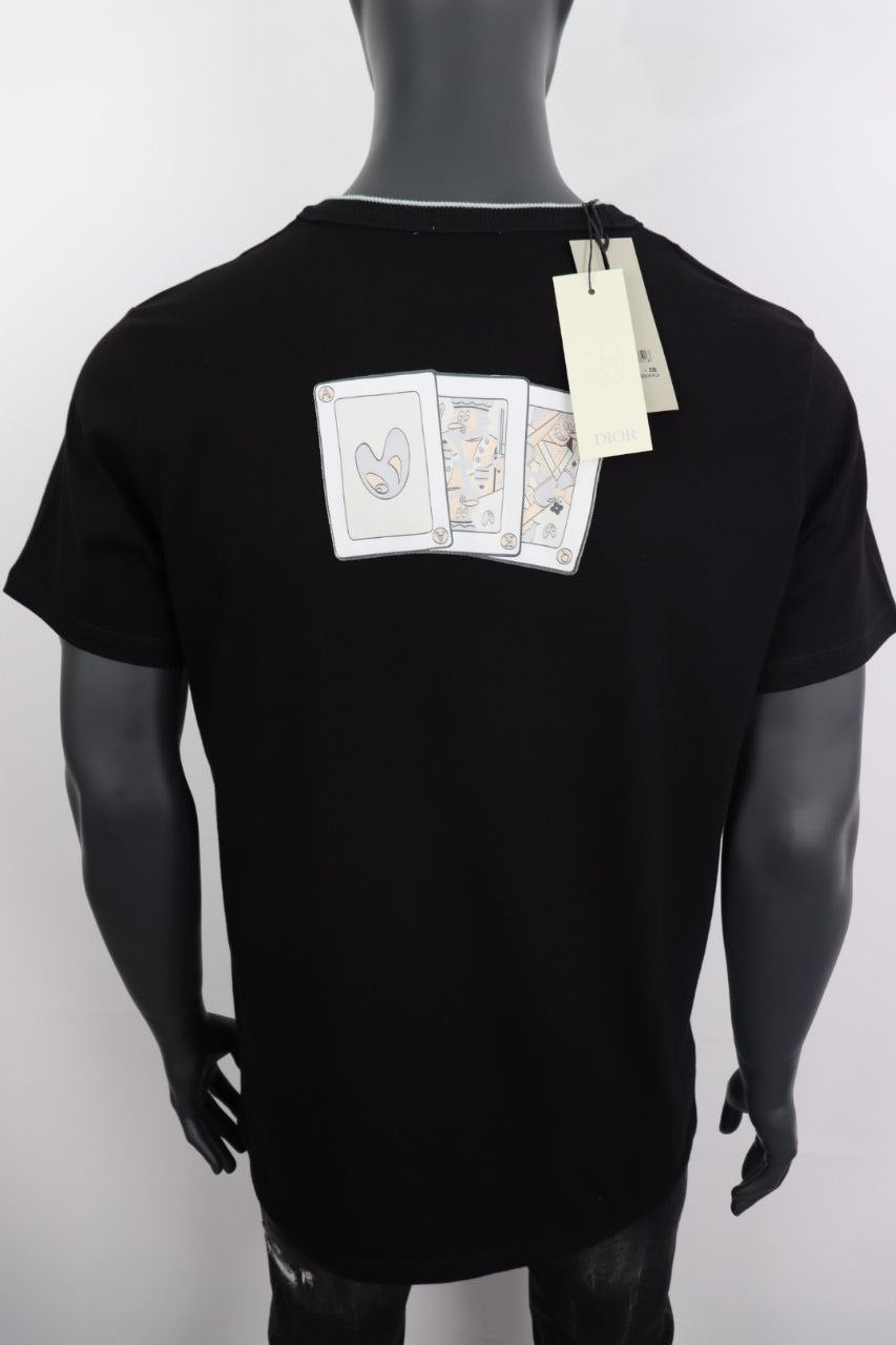 DIOR Embroidered Logo Black Slimfit Tshirt For Men