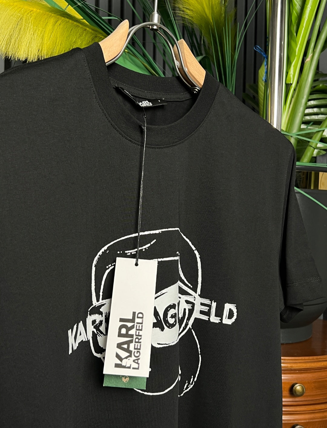 Karl Lagerfeld Logo Printed Black Tshirt For Men