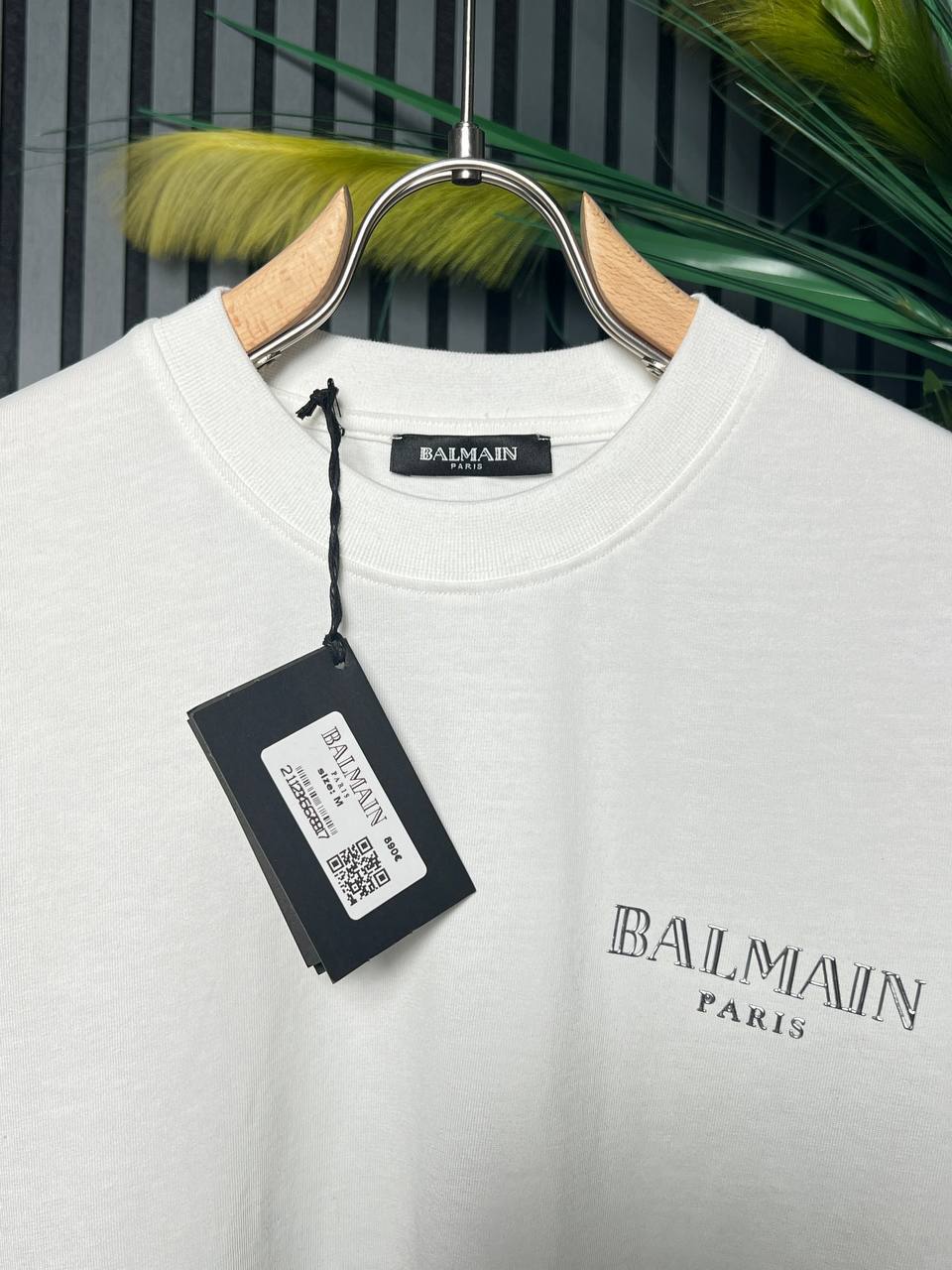 BALMAIN Tshirt Silver Logo For Men