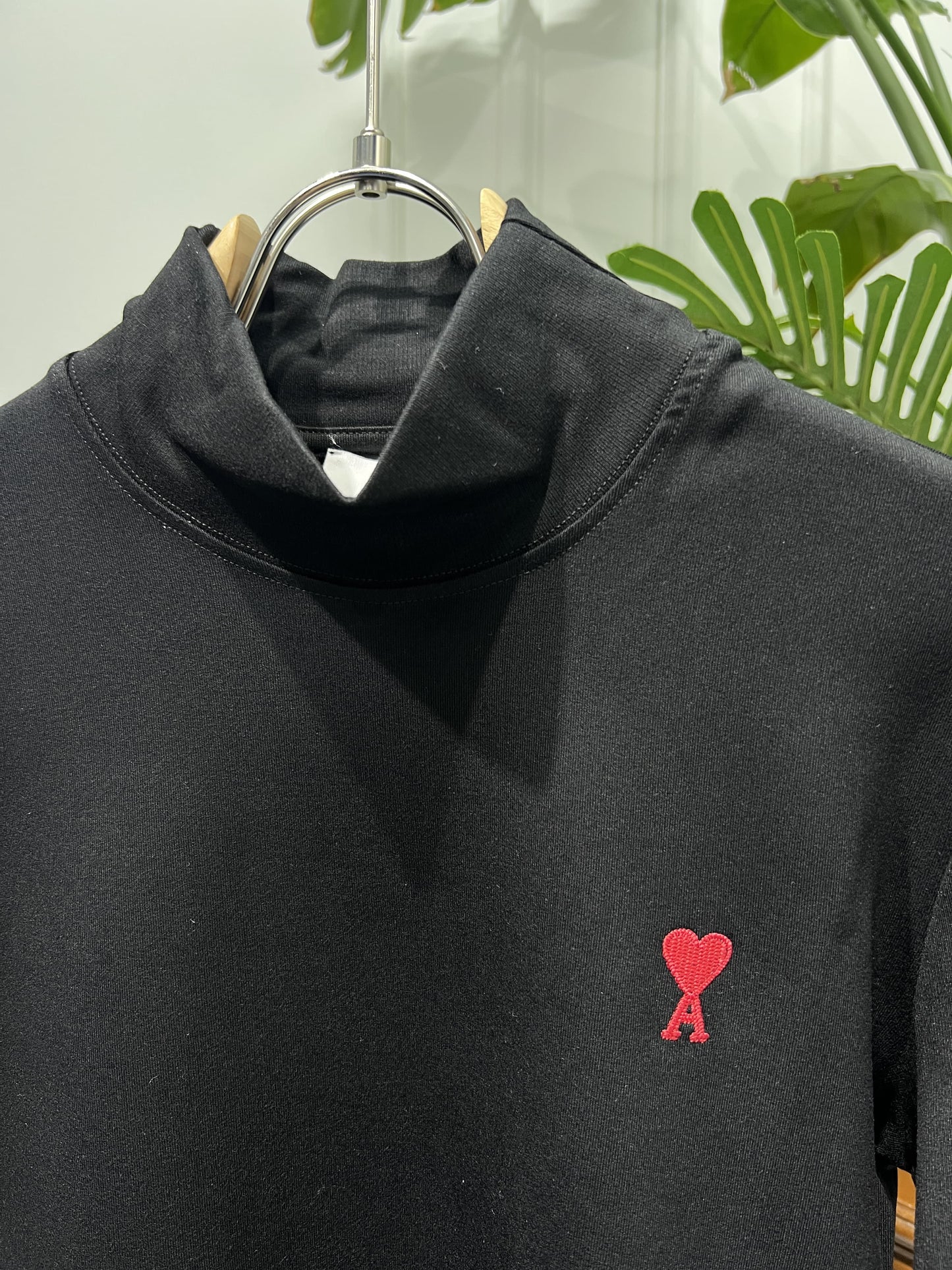 Ami paris high-neck black sweater for men