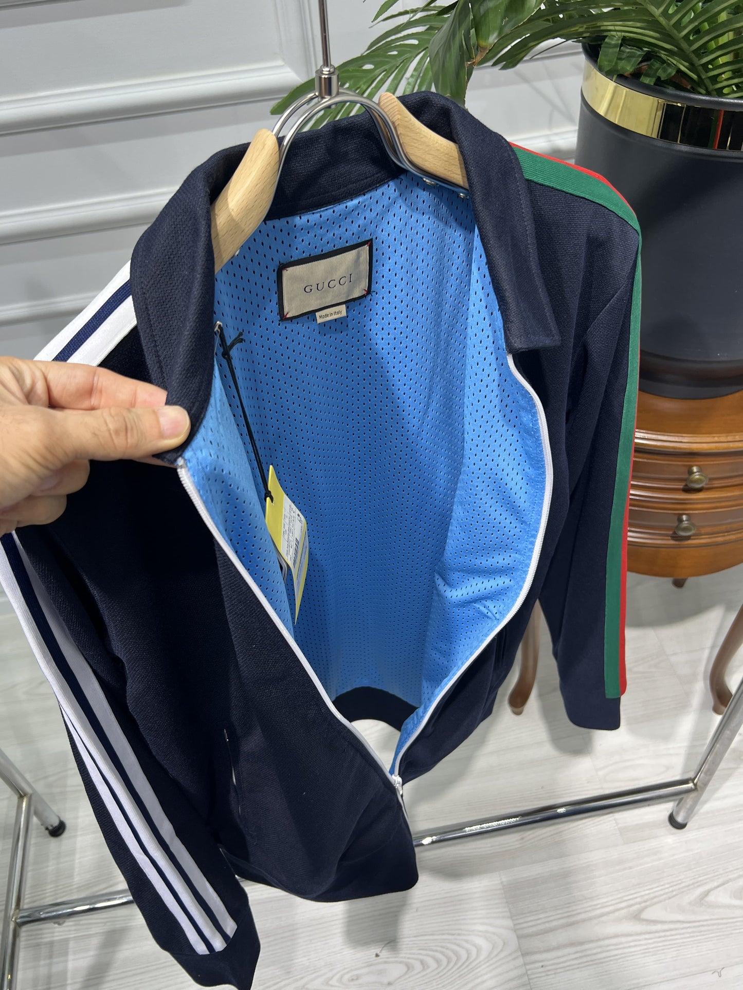 Gucci × Adidas Zip Jacket Navy Blue For Men