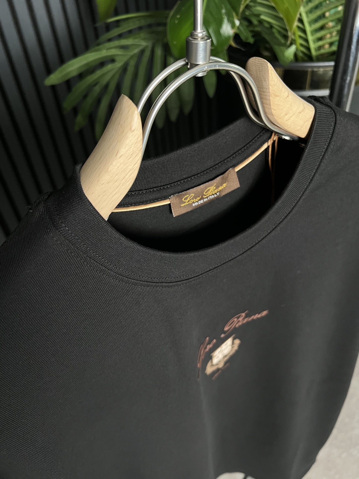 Loro Piana Black Relaxed fit Tshirt For Men