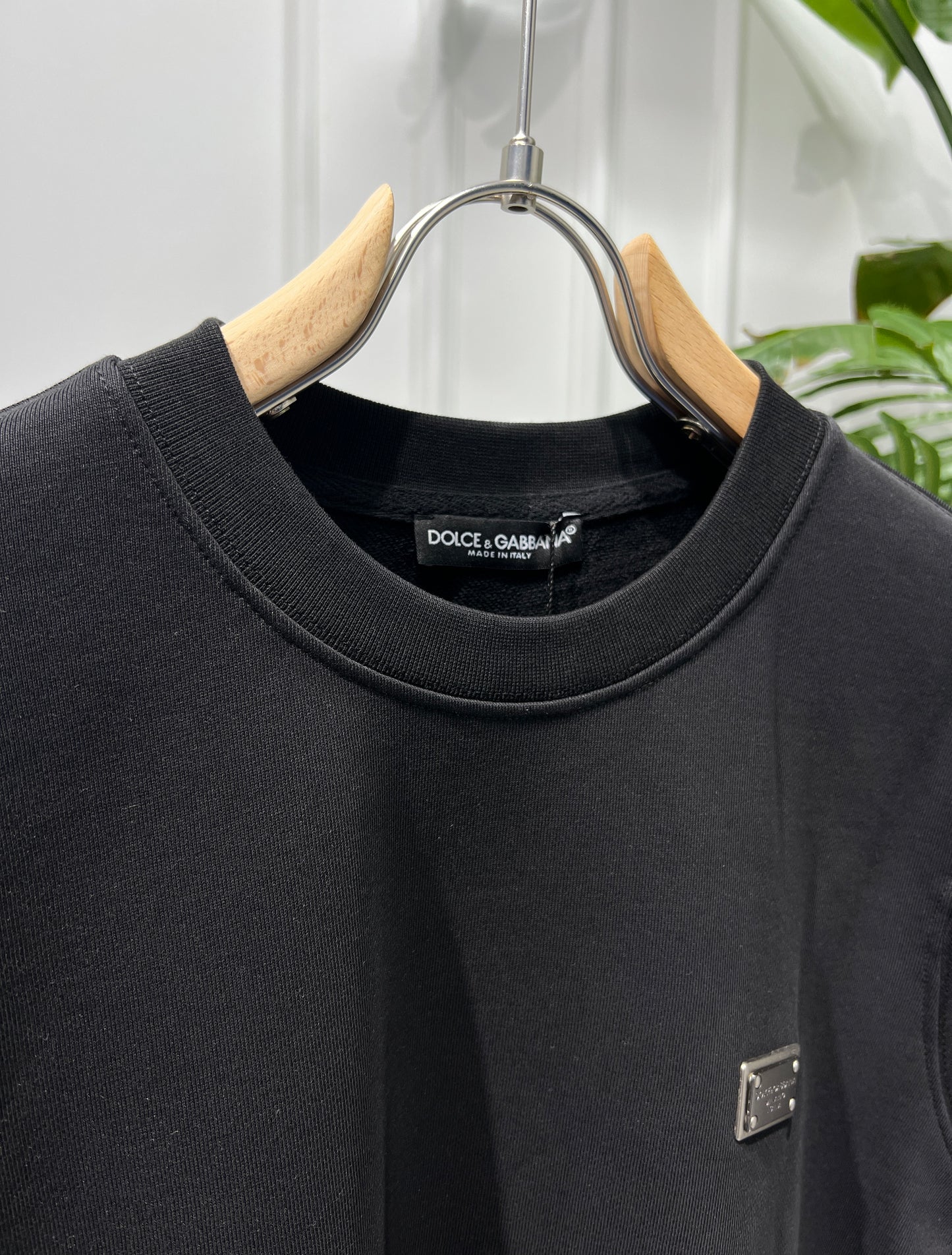 Dolce&gabbana Metal Logo Black Sweatshirt For Men