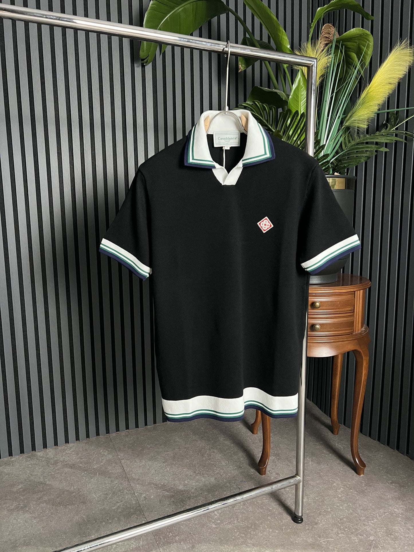 Casablanca Black Polo Tshirt For Men