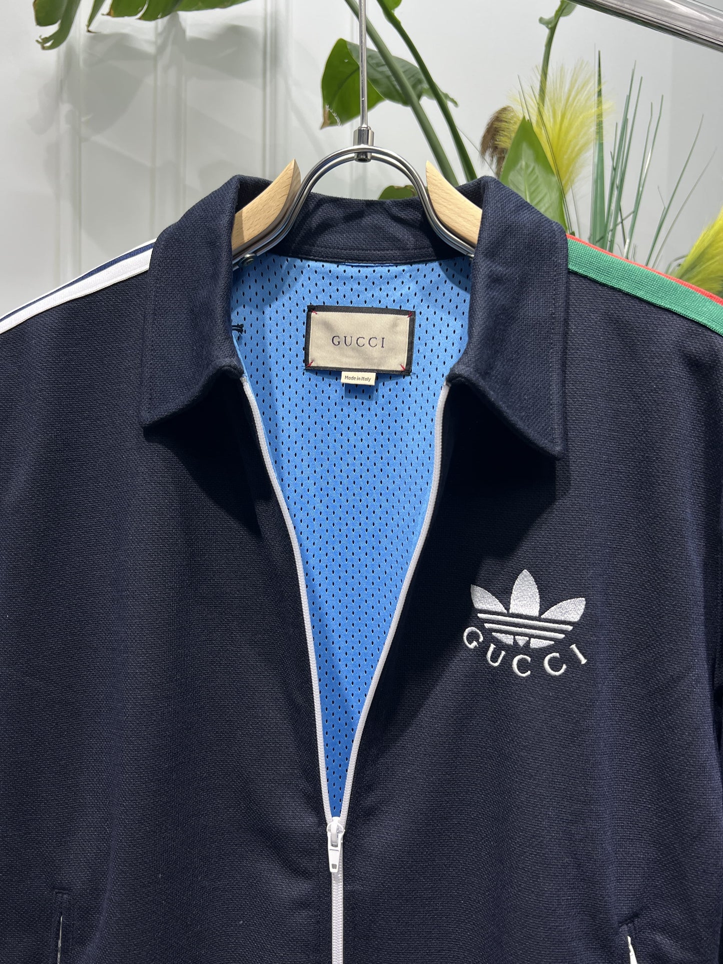 Gucci × Adidas Zip Jacket Navy Blue For Men