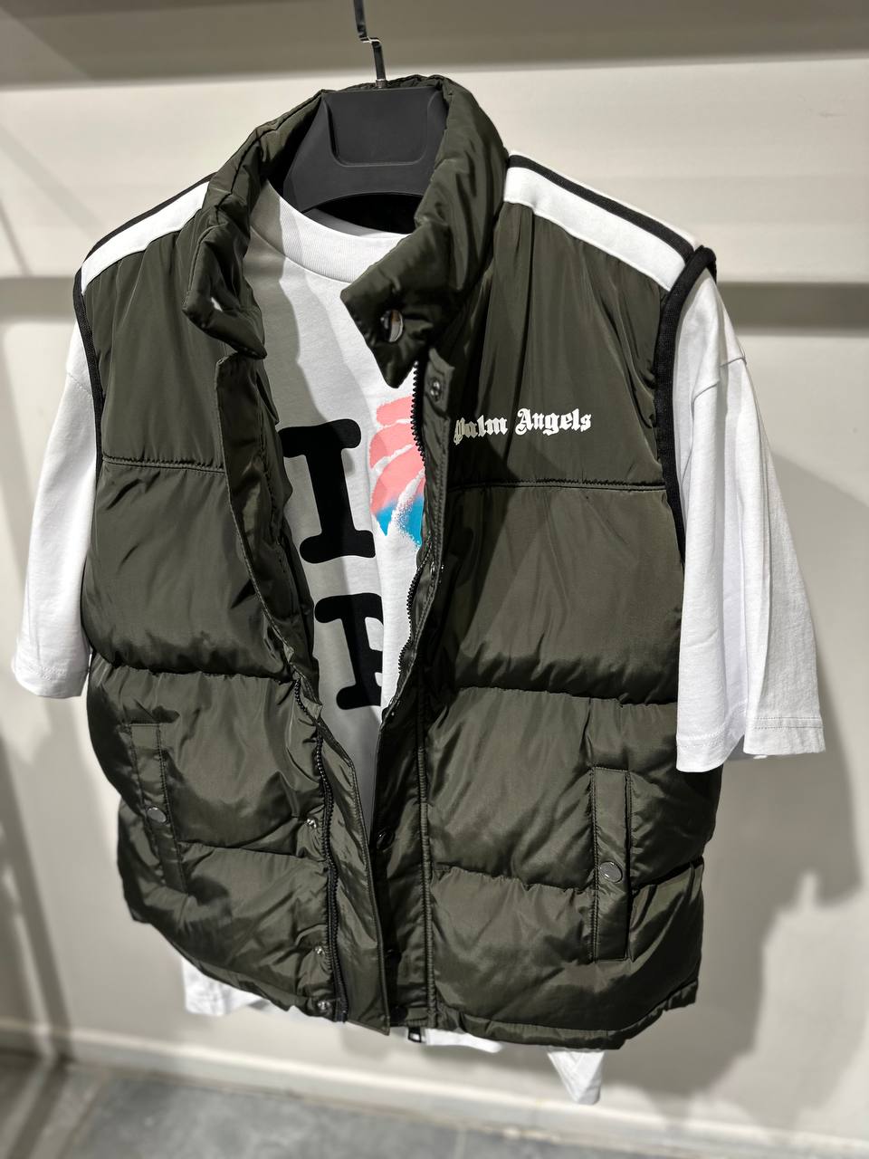 Palm Angels Olive Green Vest For Men