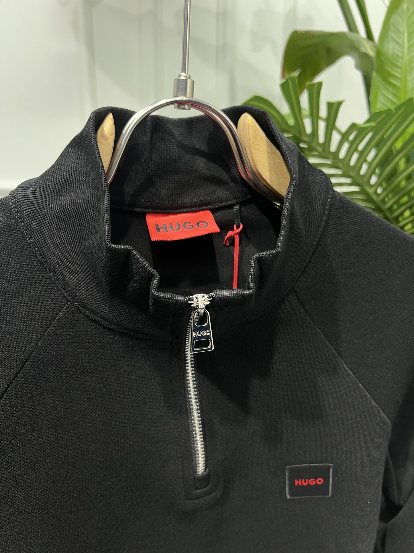 Hugo Boss Black Half-Zipper Sweatshirt For Men