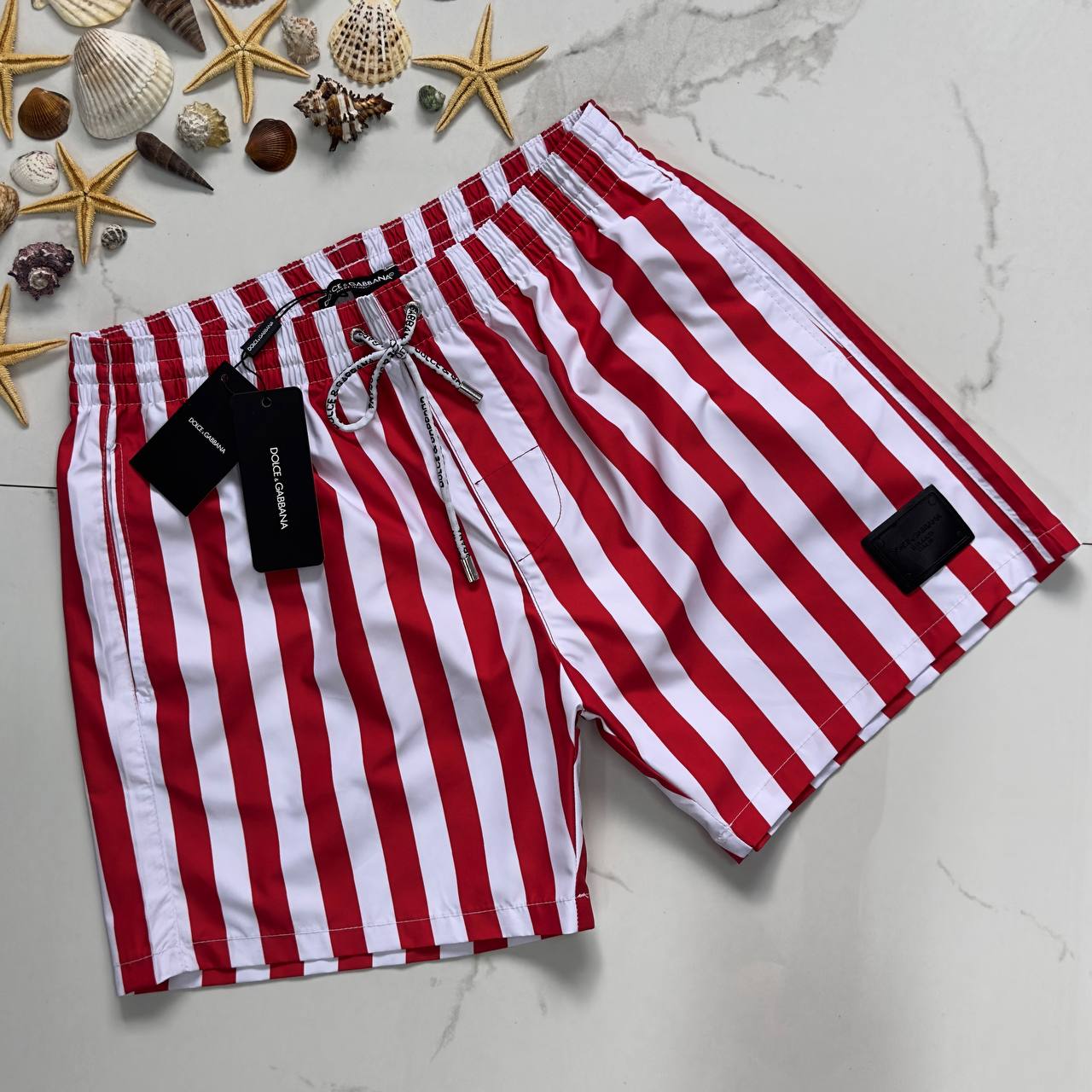 D&G Red Striped Swim Short For Men