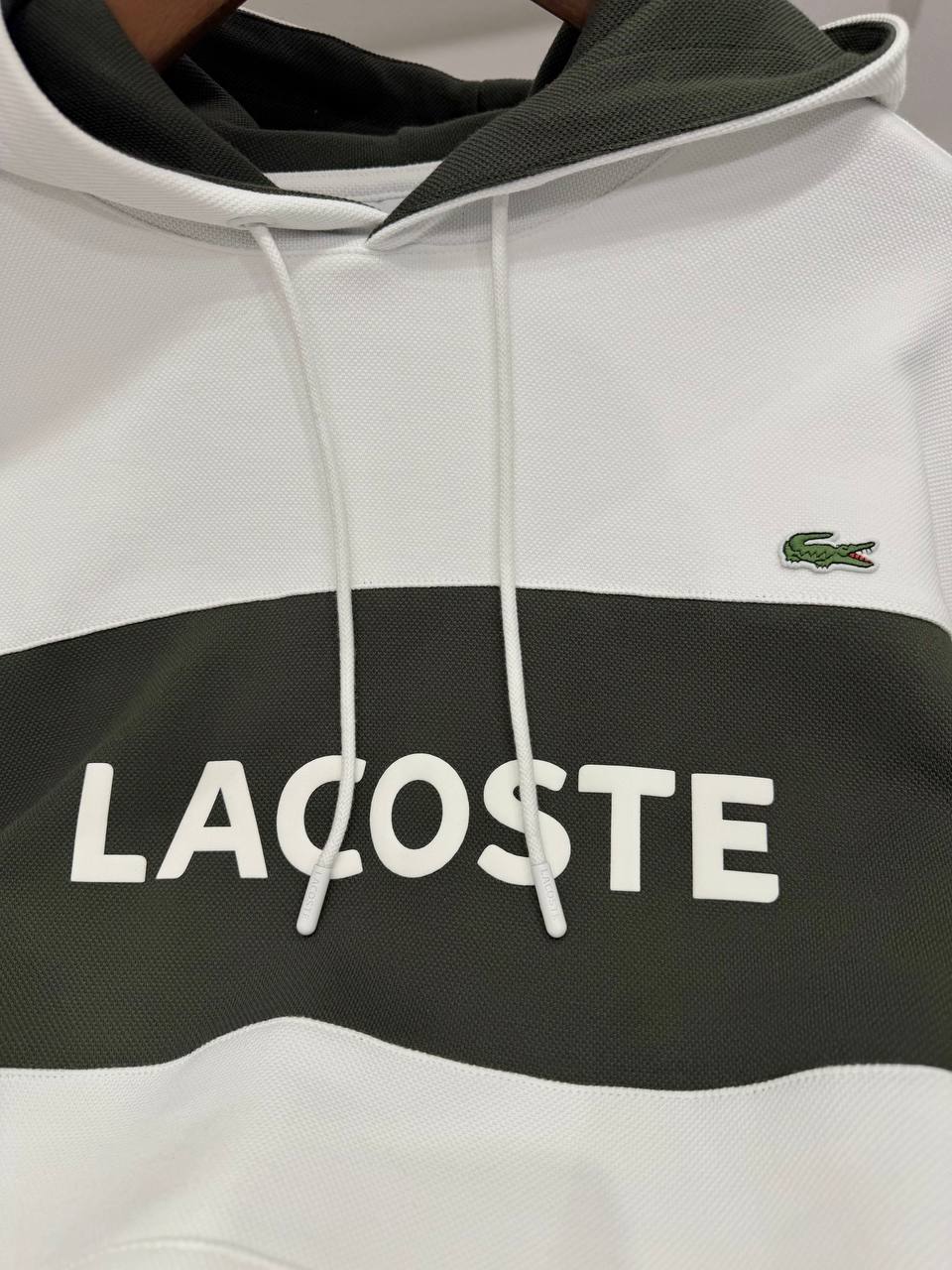 LACOSTE White Hoodie For Men