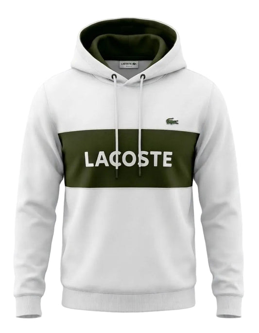 LACOSTE White Hoodie For Men