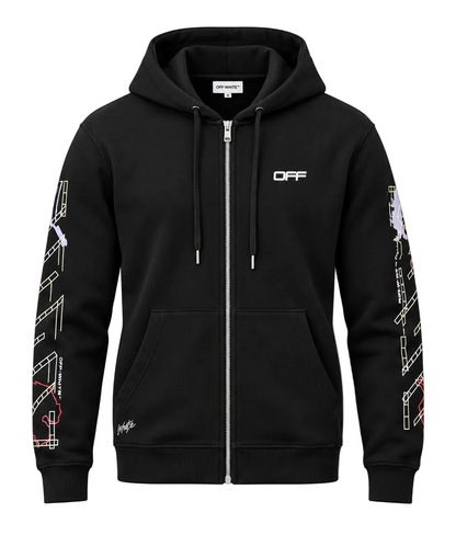 Off-White Arrows-print Zip-up Hoodie for Men