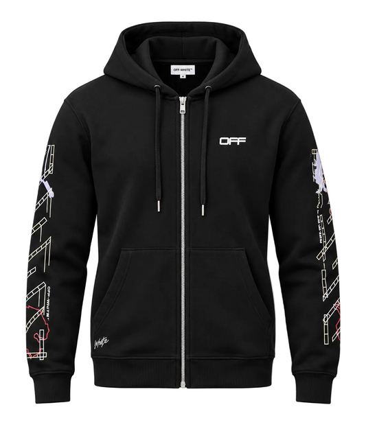 Off-White Arrows-print Zip-up Hoodie for Men
