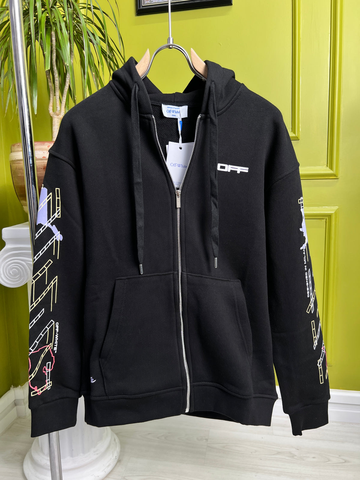 Off-White Arrows-print Zip-up Hoodie for Men