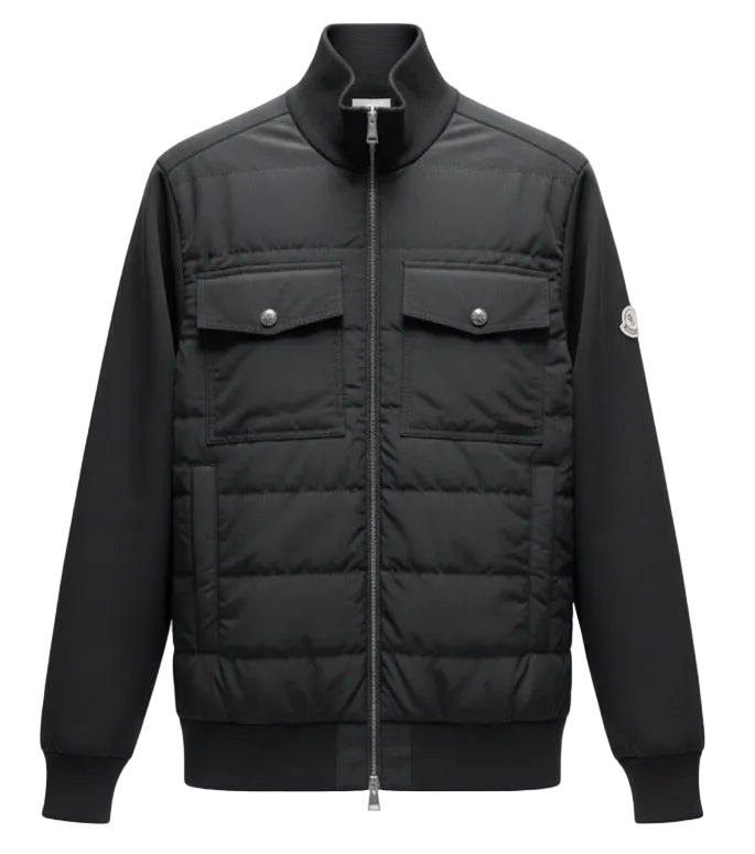 Moncler Panelled Black Jacket for Men