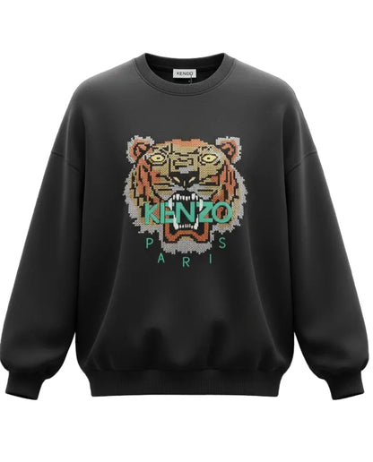 KENZO Embroidered Black Sweatshirt UNISEX