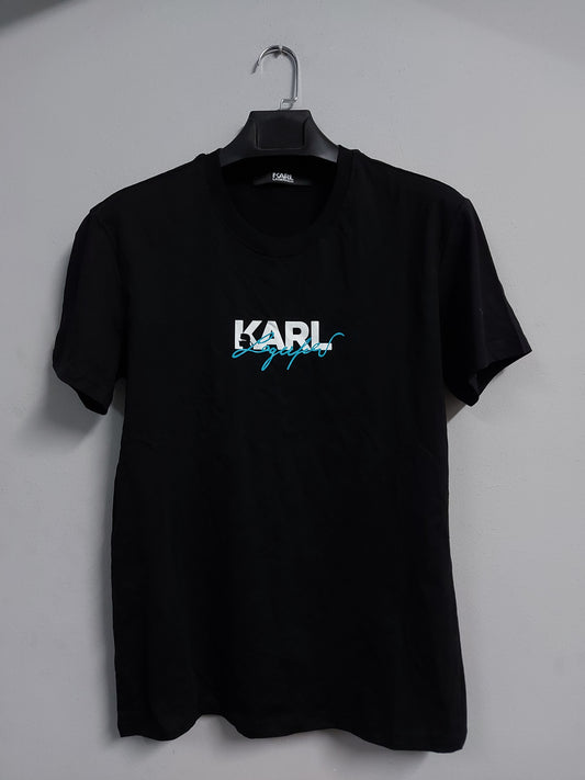 Logo Printed Black Tshirt For Men