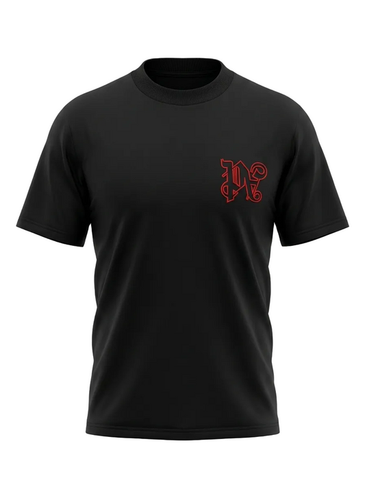 PA Embroidered Logo Black Slimfit Tshirt