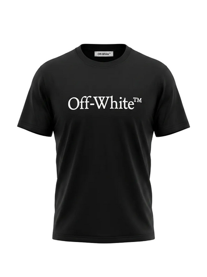 OFF-WHITE Logo Printed Black Tshirt For Men