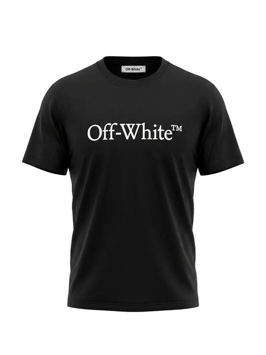 OFF-WHITE Logo Printed Black Tshirt For Men