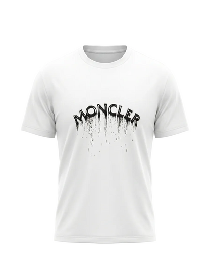 Moncler Black Logo White Tshirt For Men