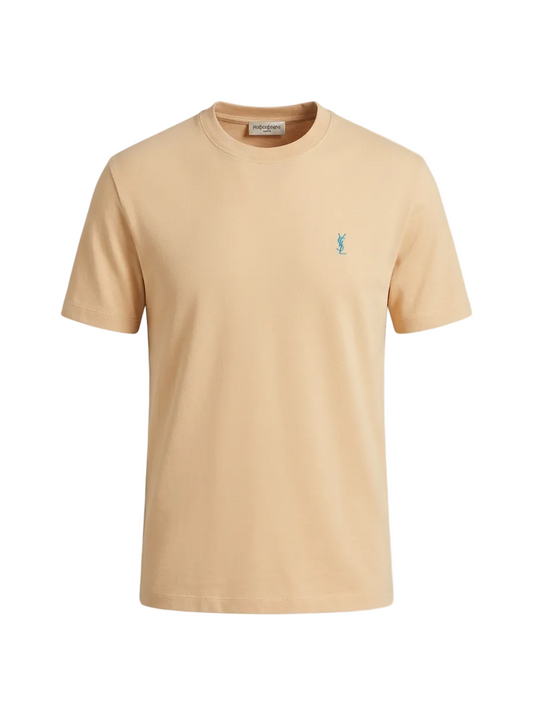 YSL Embroidered Logo Cashmere Tshirt For Men
