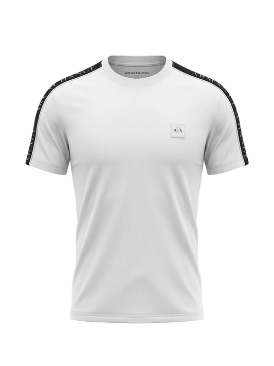 AX White Tshirt With Shoulder Logo For Men