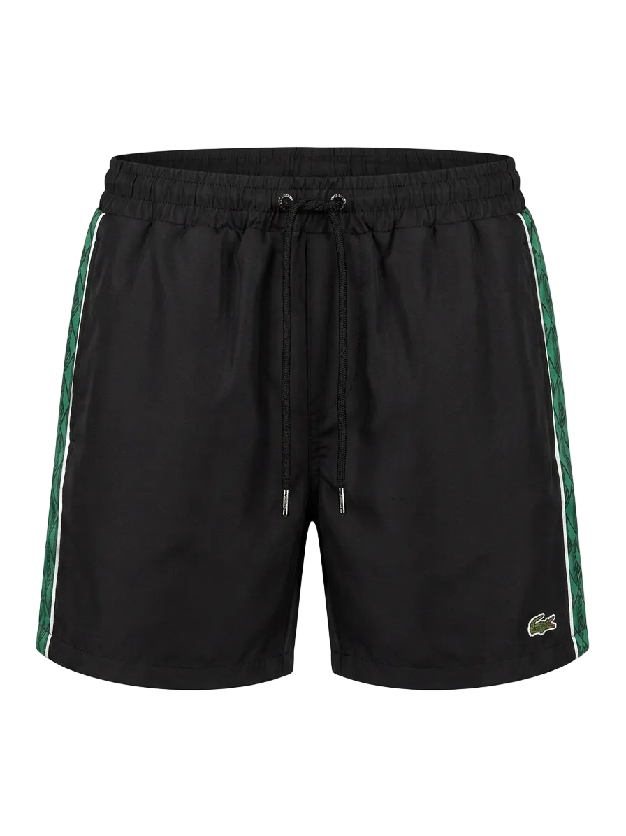 Lacoste Embroidered Logo Black Swim Short For Men