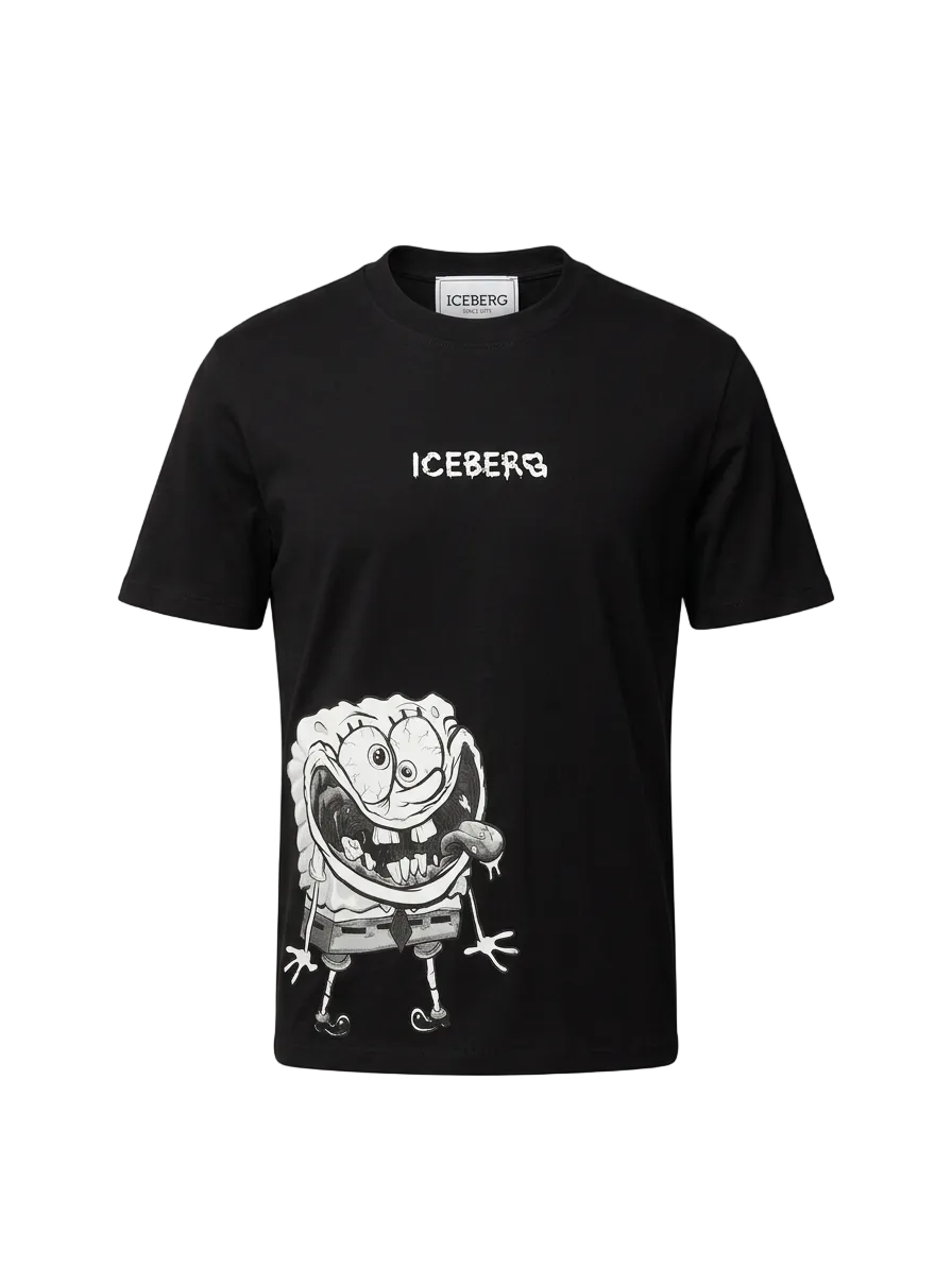 SpongeBob Black Tshirt For Men